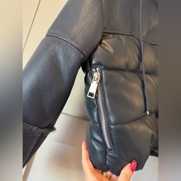 REBECCA MINKOFF VEGAN LEATHER CROP JACKET - Picture 7 of 10